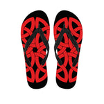 Red Celtic Knot Print Flip Flops