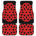Red Celtic Knot Print Front and Back Car Floor Mats