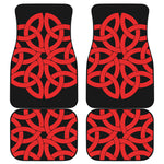 Red Celtic Knot Print Front and Back Car Floor Mats