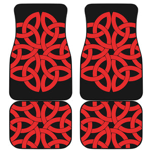 Red Celtic Knot Print Front and Back Car Floor Mats