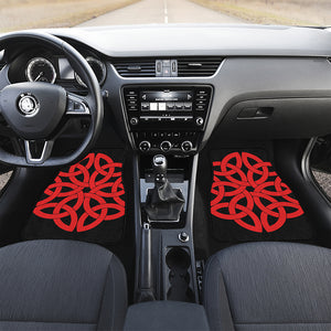 Red Celtic Knot Print Front and Back Car Floor Mats