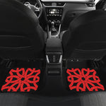 Red Celtic Knot Print Front and Back Car Floor Mats