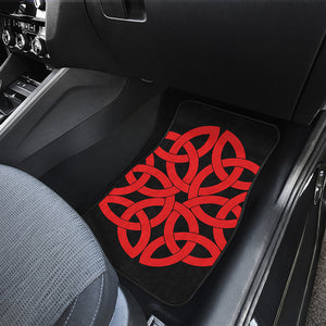 Red Celtic Knot Print Front and Back Car Floor Mats