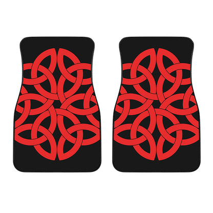 Red Celtic Knot Print Front Car Floor Mats