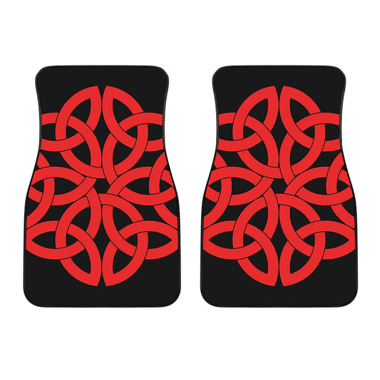 Red Celtic Knot Print Front Car Floor Mats
