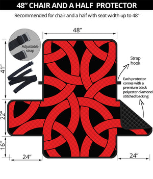 Red Celtic Knot Print Half Sofa Protector