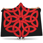 Red Celtic Knot Print Hooded Blanket