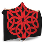 Red Celtic Knot Print Hooded Blanket