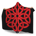 Red Celtic Knot Print Hooded Blanket