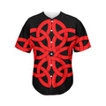 Red Celtic Knot Print Men's Baseball Jersey