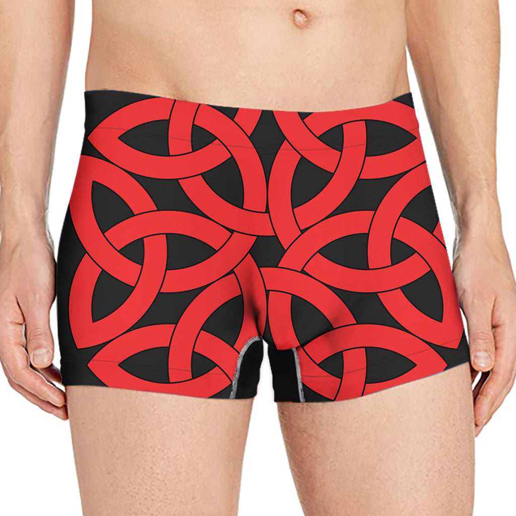 Red Celtic Knot Print Men's Boxer Briefs