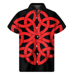 Red Celtic Knot Print Men's Short Sleeve Shirt
