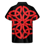 Red Celtic Knot Print Men's Short Sleeve Shirt