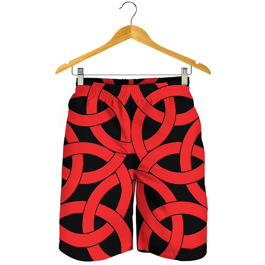Red Celtic Knot Print Men's Shorts