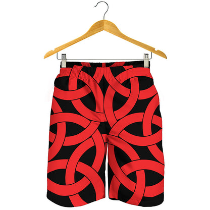 Red Celtic Knot Print Men's Shorts
