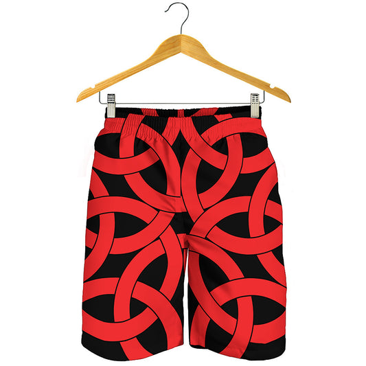 Red Celtic Knot Print Men's Shorts