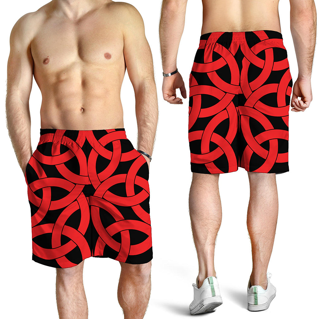 Red Celtic Knot Print Men's Shorts