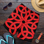 Red Celtic Knot Print Men's Shorts