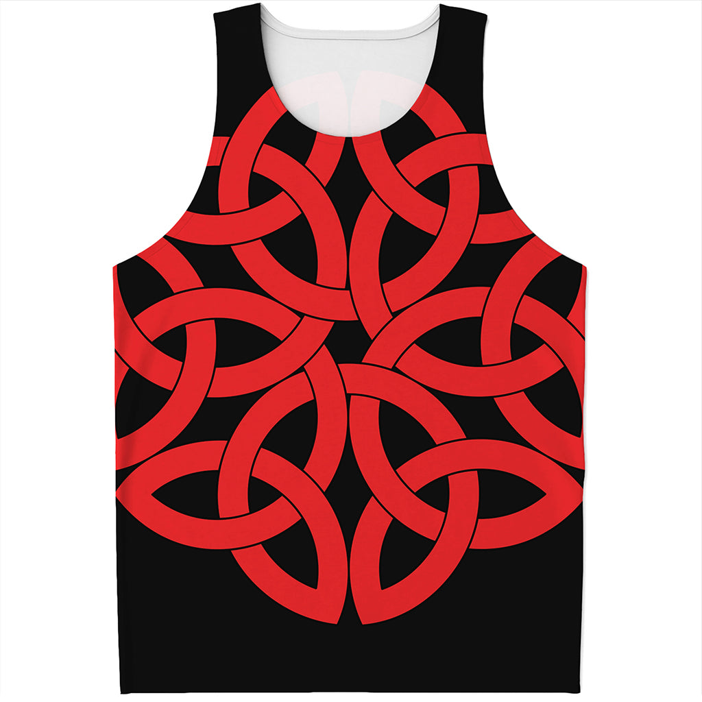 Red Celtic Knot Print Men's Tank Top