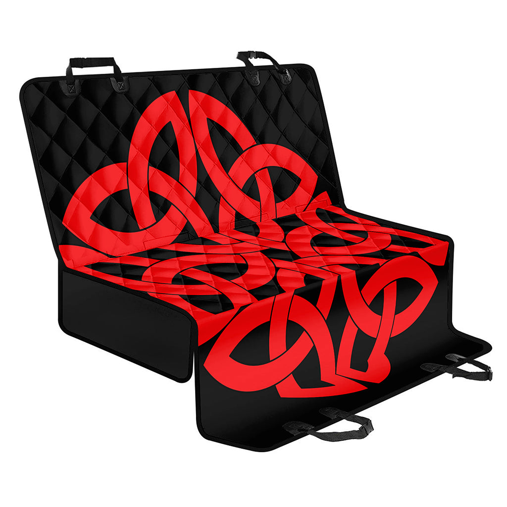 Red Celtic Knot Print Pet Car Back Seat Cover