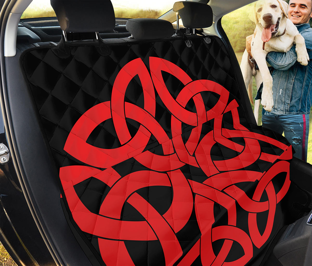 Red Celtic Knot Print Pet Car Back Seat Cover