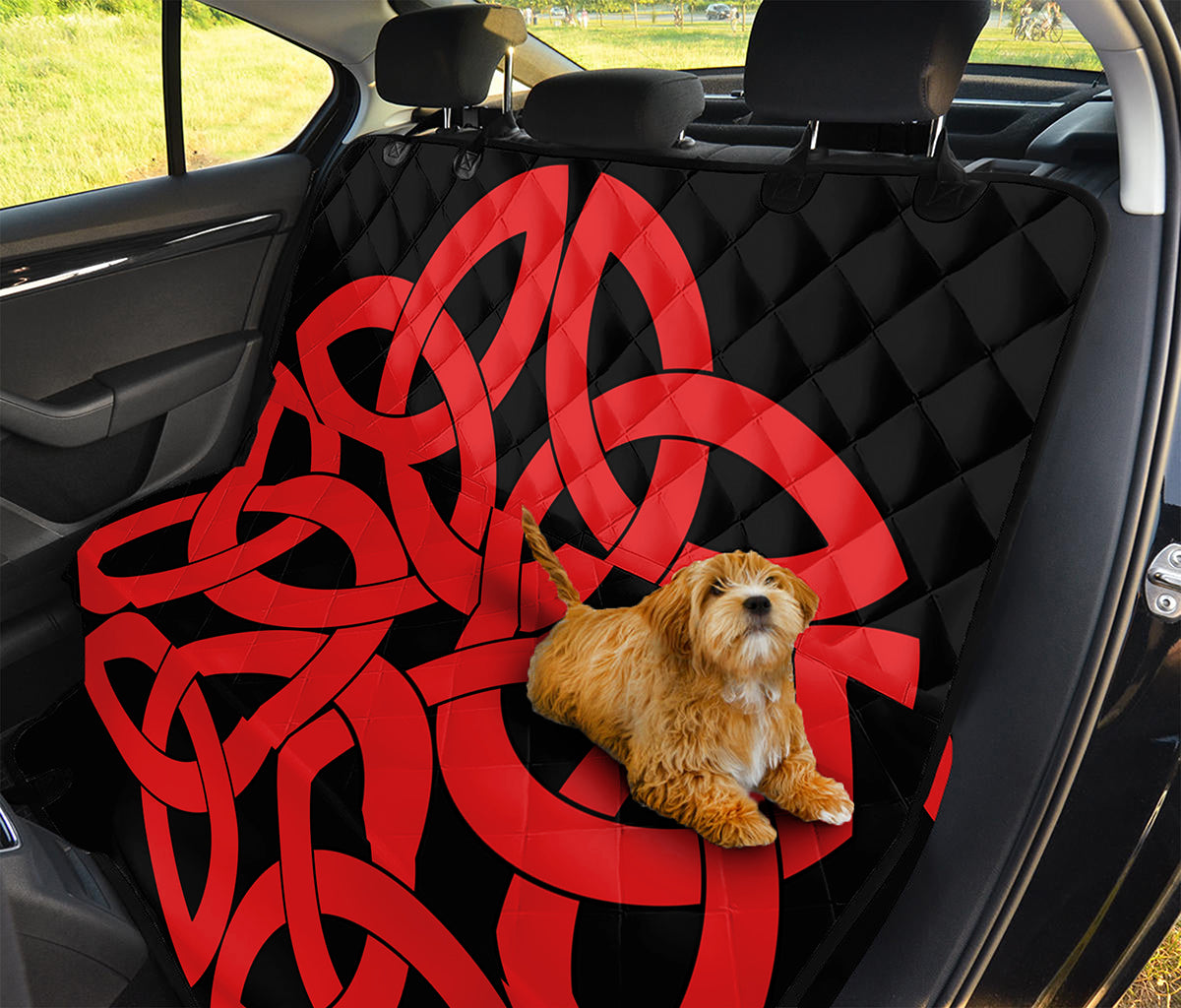 Red Celtic Knot Print Pet Car Back Seat Cover