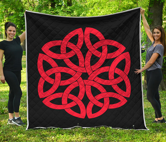 Red Celtic Knot Print Quilt