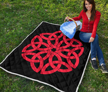 Red Celtic Knot Print Quilt