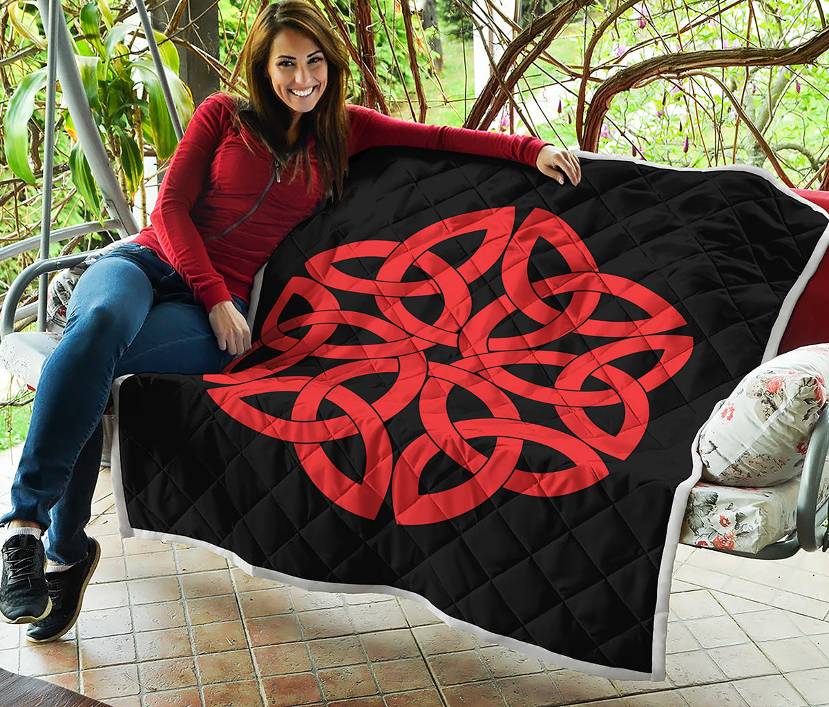 Red Celtic Knot Print Quilt