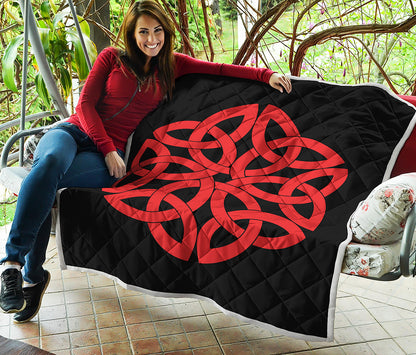 Red Celtic Knot Print Quilt