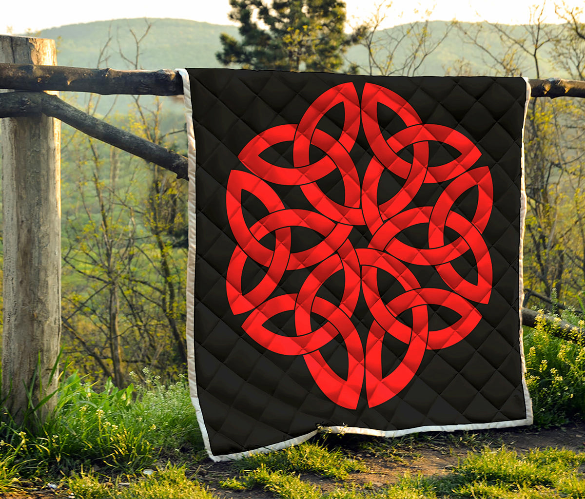 Red Celtic Knot Print Quilt