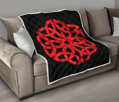 Red Celtic Knot Print Quilt