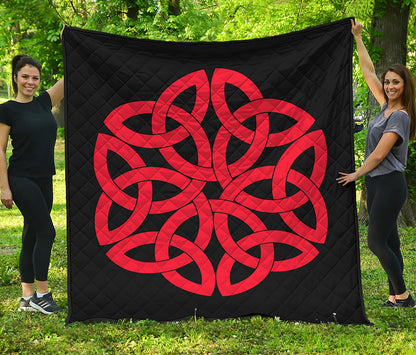 Red Celtic Knot Print Quilt
