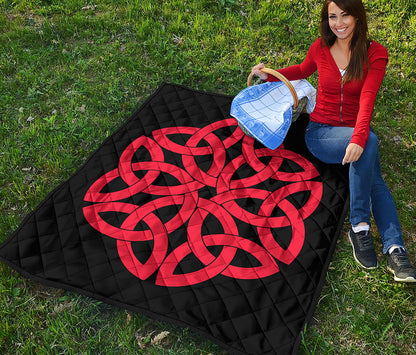 Red Celtic Knot Print Quilt