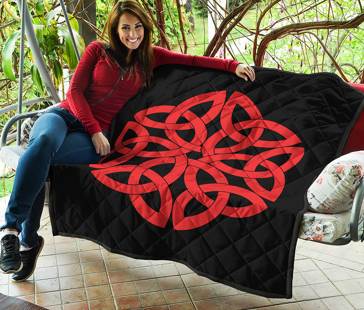 Red Celtic Knot Print Quilt