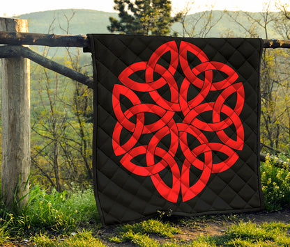 Red Celtic Knot Print Quilt