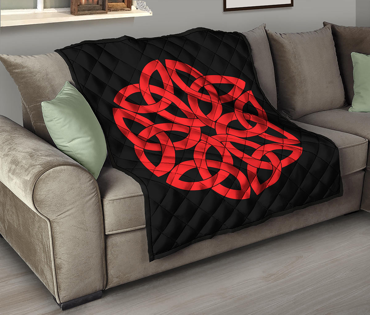 Red Celtic Knot Print Quilt