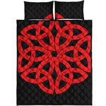 Red Celtic Knot Print Quilt Bed Set