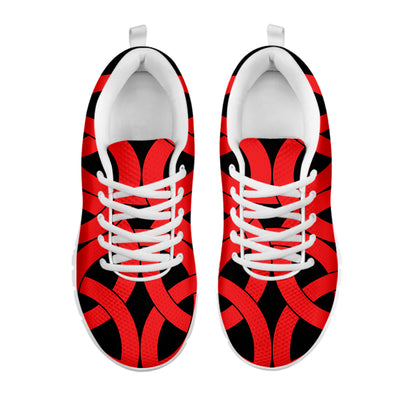 Red Celtic Knot Print White Sneakers