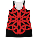 Red Celtic Knot Print Women's Racerback Tank Top