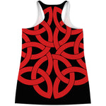 Red Celtic Knot Print Women's Racerback Tank Top