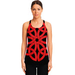 Red Celtic Knot Print Women's Racerback Tank Top