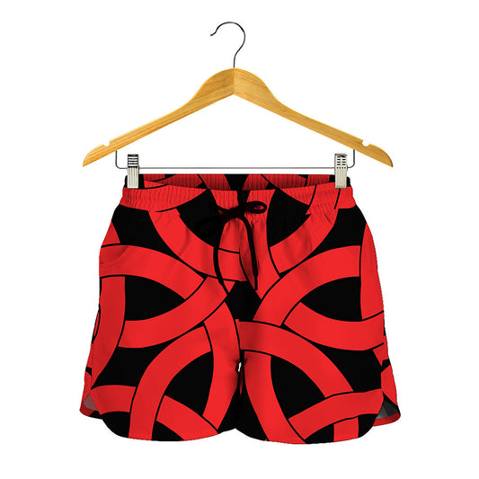 Red Celtic Knot Print Women's Shorts