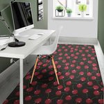 Red Cherry Pattern Print Area Rug