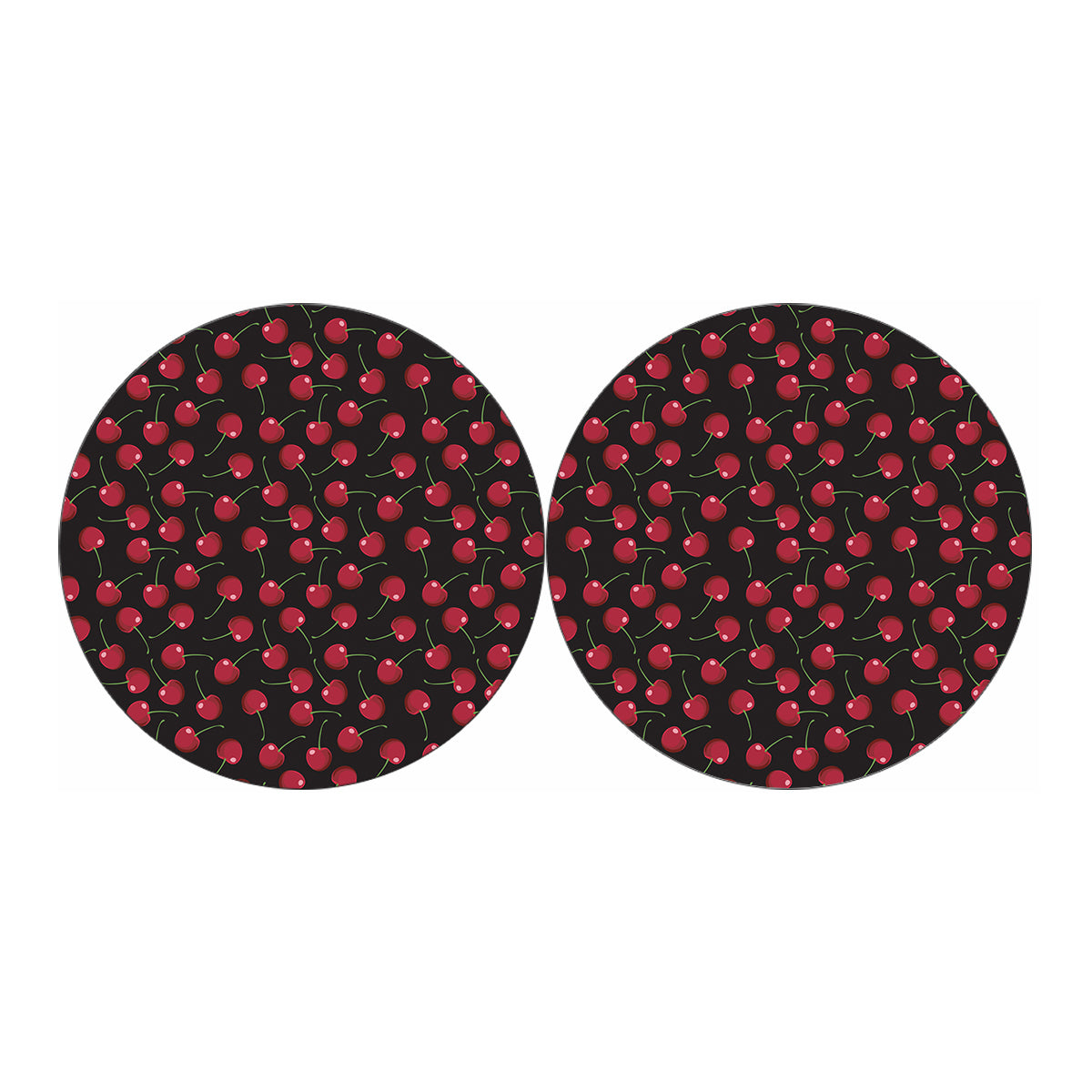Red Cherry Pattern Print Car Coasters
