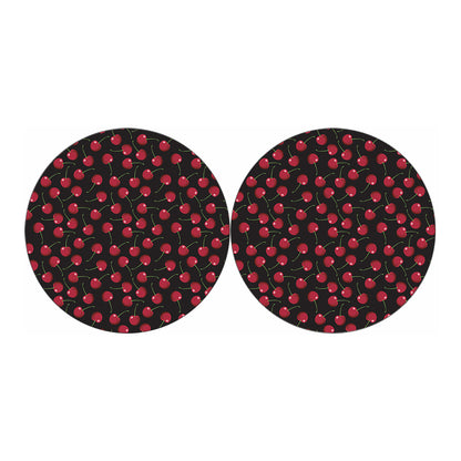 Red Cherry Pattern Print Car Coasters