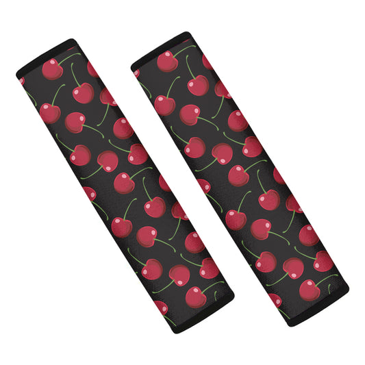 Red Cherry Pattern Print Car Seat Belt Covers