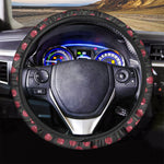 Red Cherry Pattern Print Car Steering Wheel Cover
