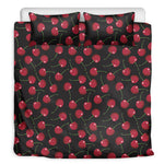 Red Cherry Pattern Print Duvet Cover Bedding Set
