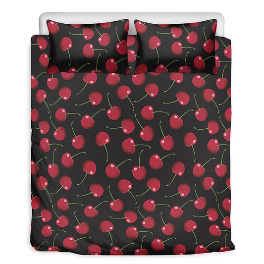 Red Cherry Pattern Print Duvet Cover Bedding Set